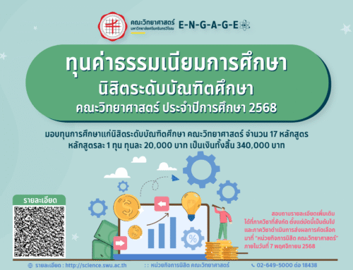 ทุนค่าธรรมเนียมการศึกษานิสิตระดับบัณฑิตศึกษา คณะวิทยาศาสตร์ ประจำปีการศึกษา 2568