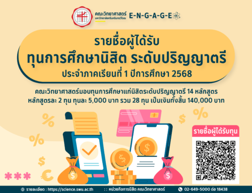 ประกาศรายชื่อนิสิตผู้ได้รับทุนการศึกษานิสิต ระดับปริญญาตรี ประจำภาคเรียนที่ 2 ปีการศึกษา 2568
