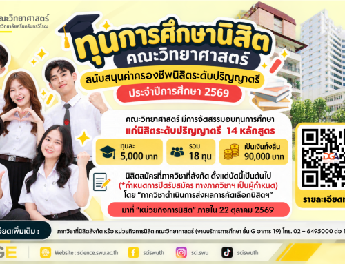 ประกาศคณะวิทยาศาสตร์ เรื่อง ทุนการศึกษานิสิตคณะวิทยาศาสตร์ (สำหรับสนับสนุนค่าครองชีพนิสิตระดับปริญญาตรี)